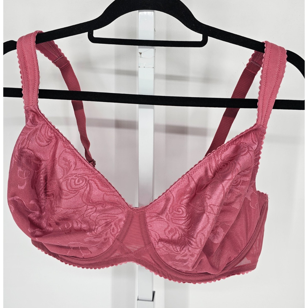Curvation Womens Sz 40D Unlined T Shirt Bra Dark Dusty Rose Pink